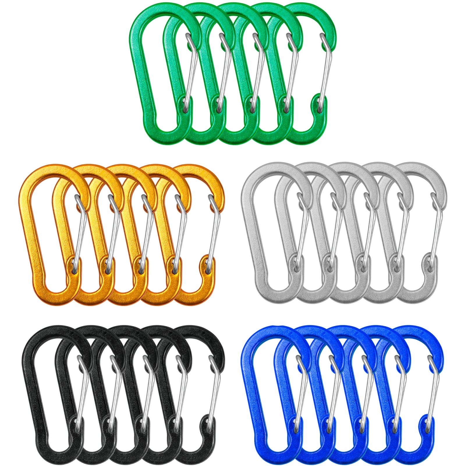 Keychain Multi Tool - 5/10/12 pçs mosquetão clipes mini liga