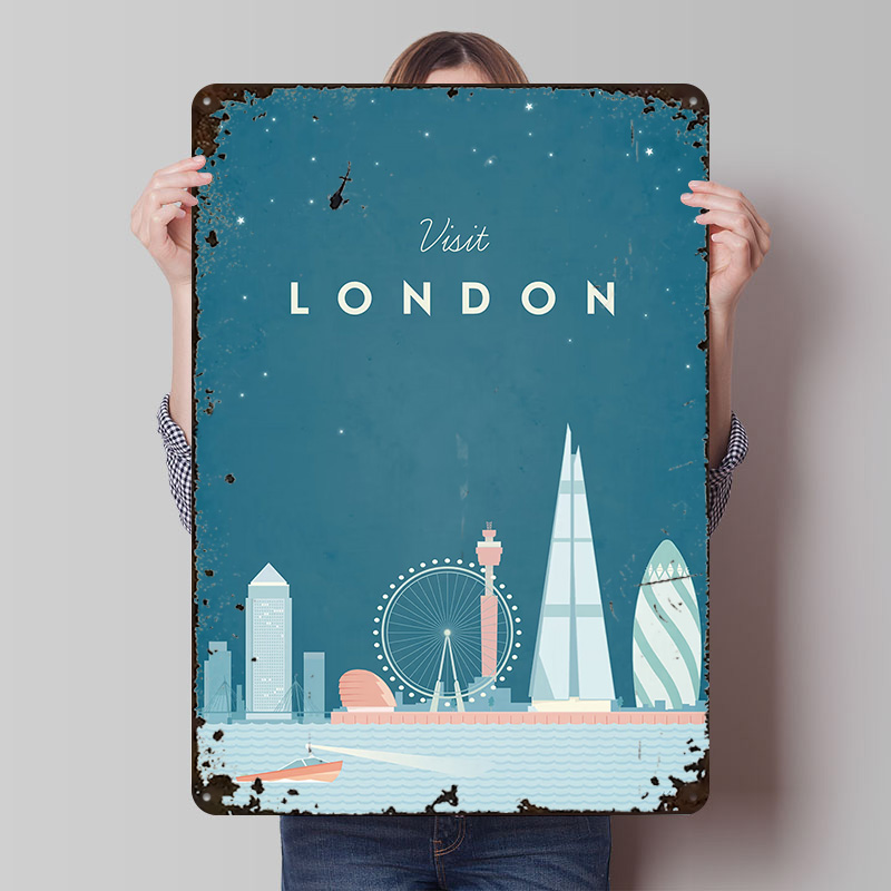 Men'S Accessories London - Pôster Metálico de Londres, Arte de