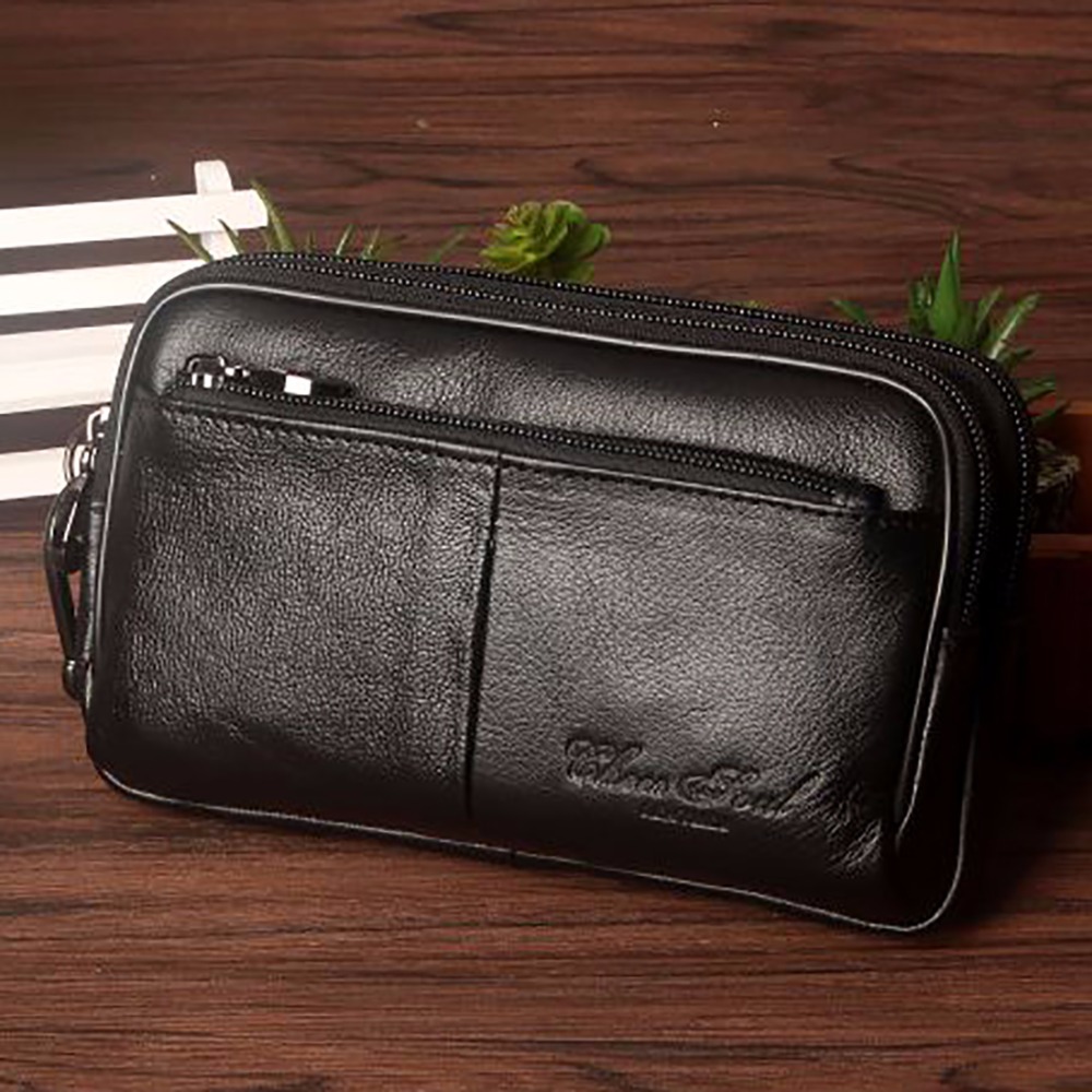 Men Accessories Box - Couro genuíno Fanny Pack para homens,