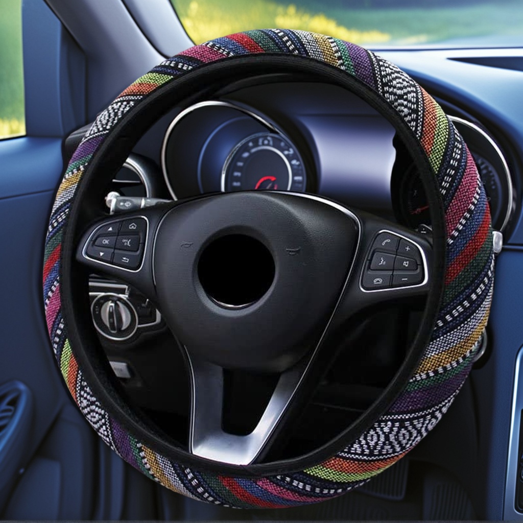 Men Accessories Ethnic - Capa elástica para volante de carro