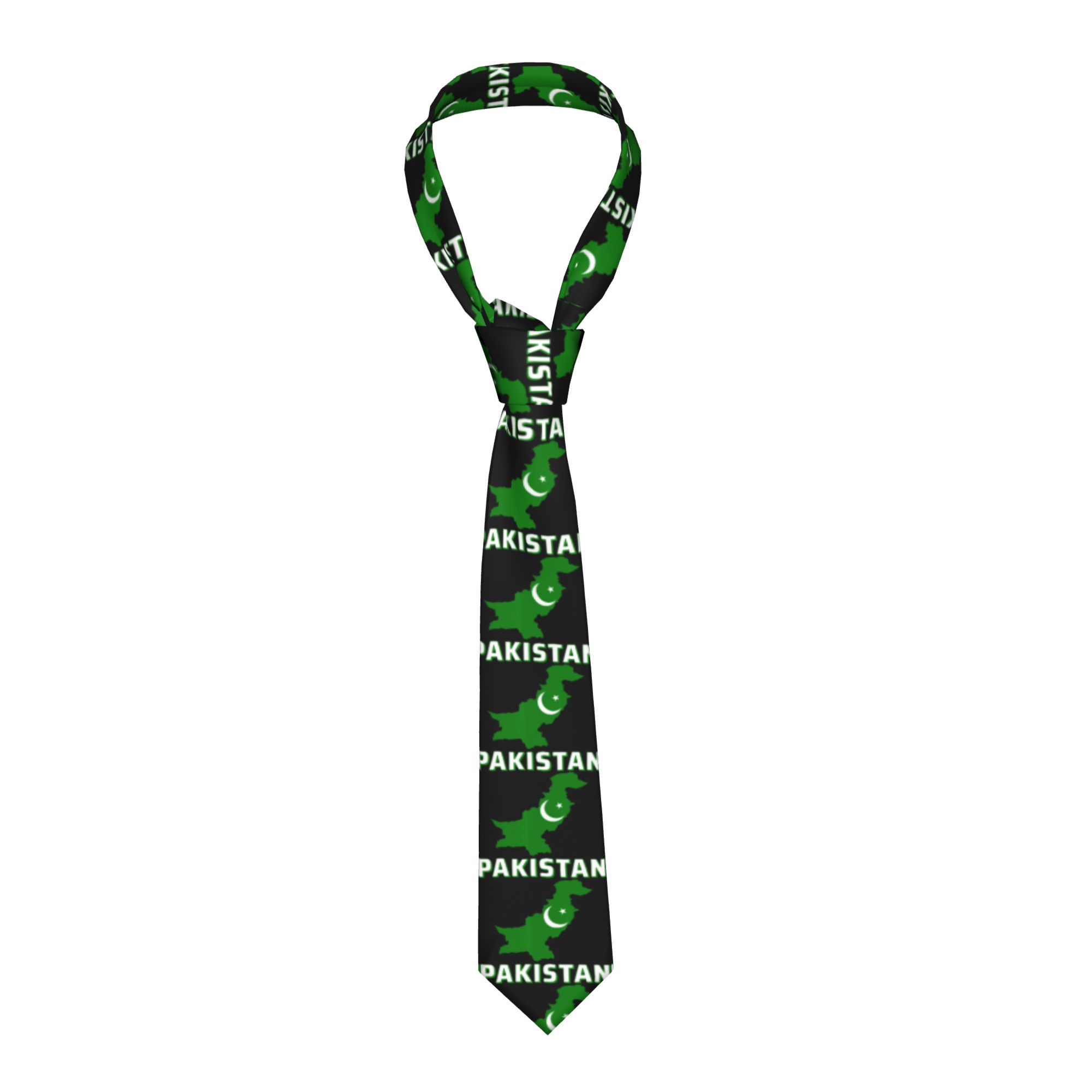 Men Accessories Pakistan - Gravata Masculina com Bandeira do Paquistão,