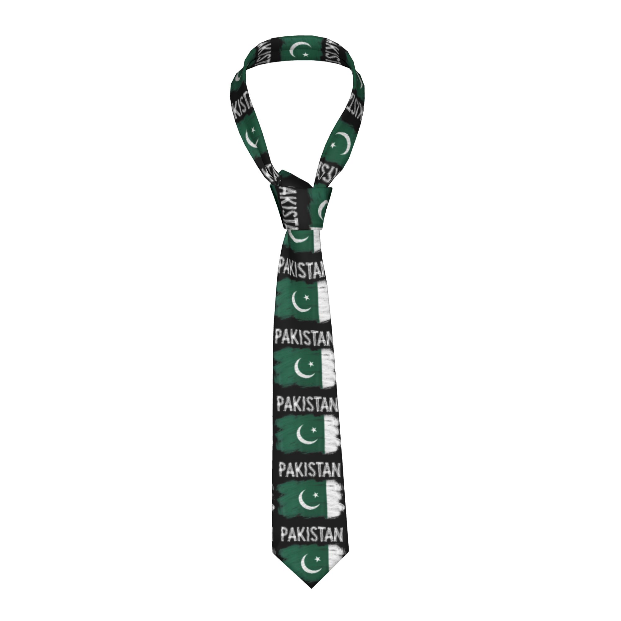 Men Accessories Pakistan - Gravata Clássica com Bandeira do Paquistão