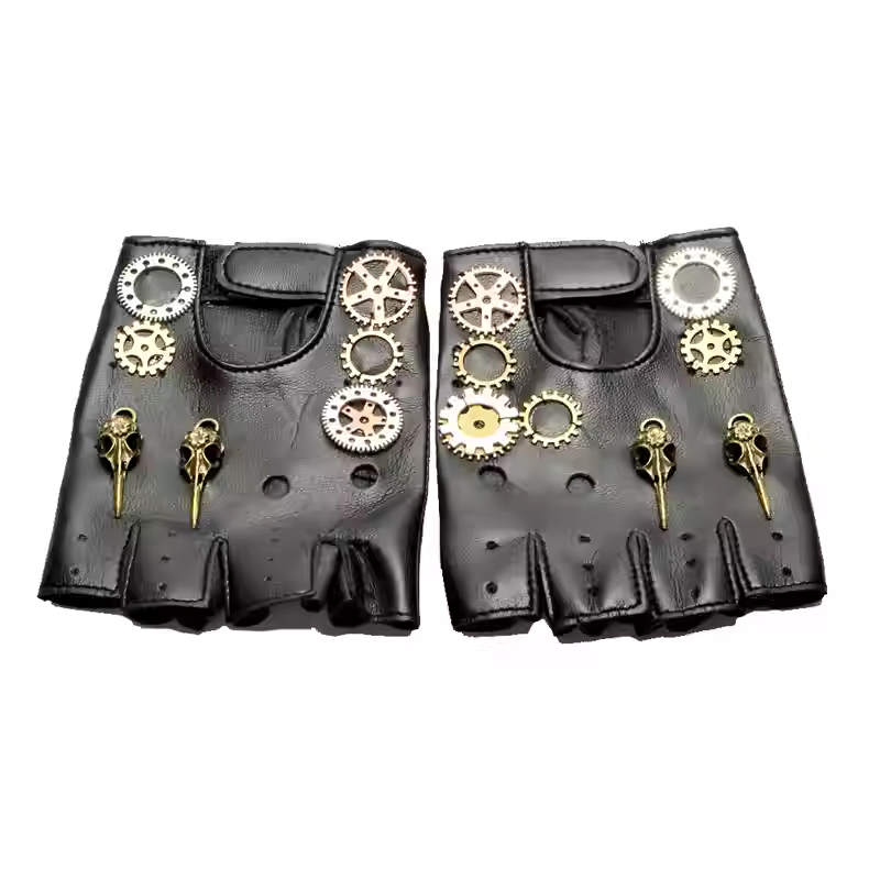 Medieval Men'S Accessories - Steampunk couro do plutônio sem dedos