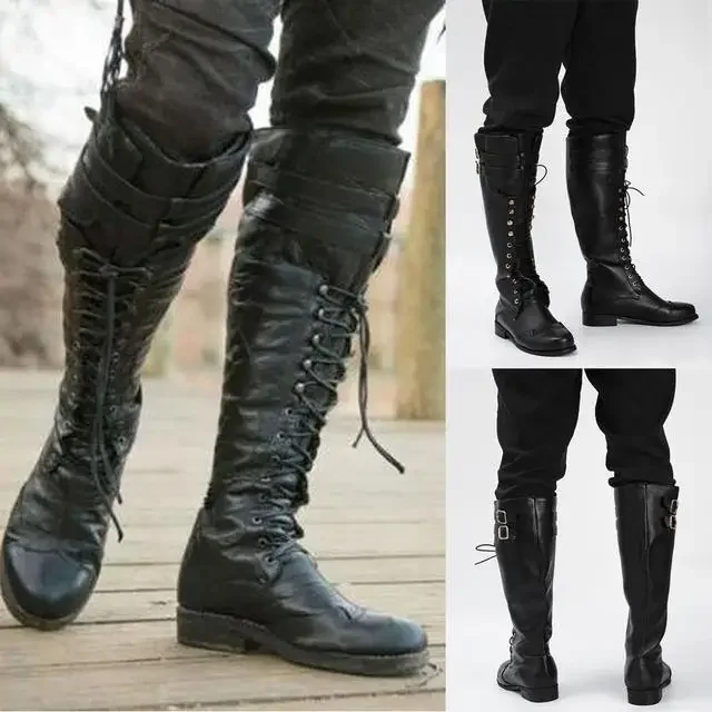 Medieval Men'S Accessories - Botas medievais steampunk para cosplay, homens,