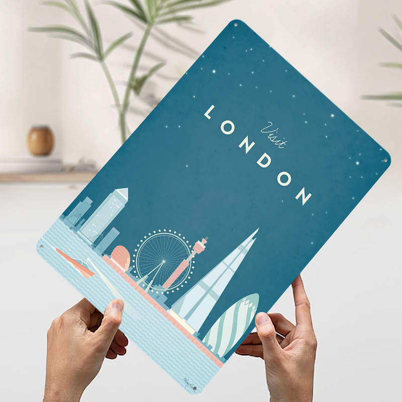 Pôster Metálico de Londres, Ar - Men'S Accessories London avaliação e preço