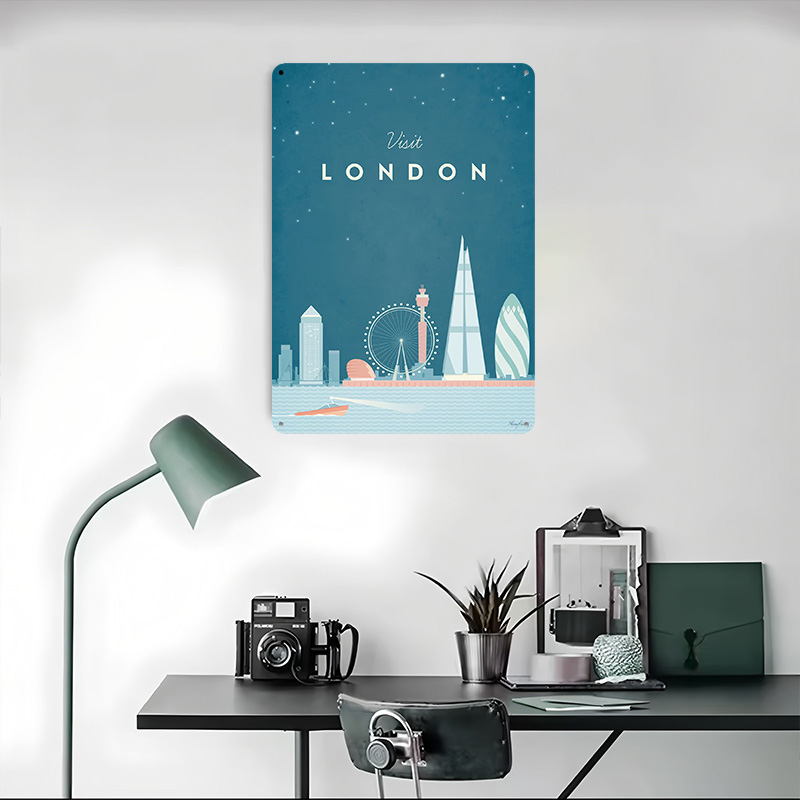 Pôster Metálico de Londres, Ar - Men'S Accessories London avaliação e preço