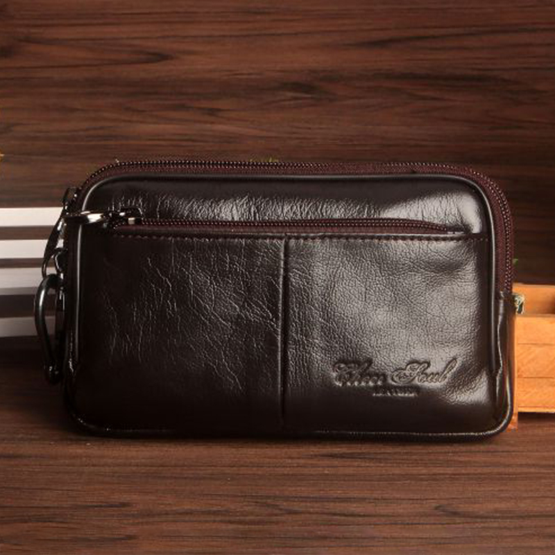 Couro genuíno Fanny Pack para  - Men Accessories Box avaliação e preço